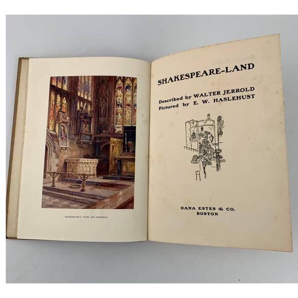 SHAKESPEARE-LAND 1910 Antique Book 1st Edition Hard Cover. Author Walter Jerrold - Picture 6 of 7